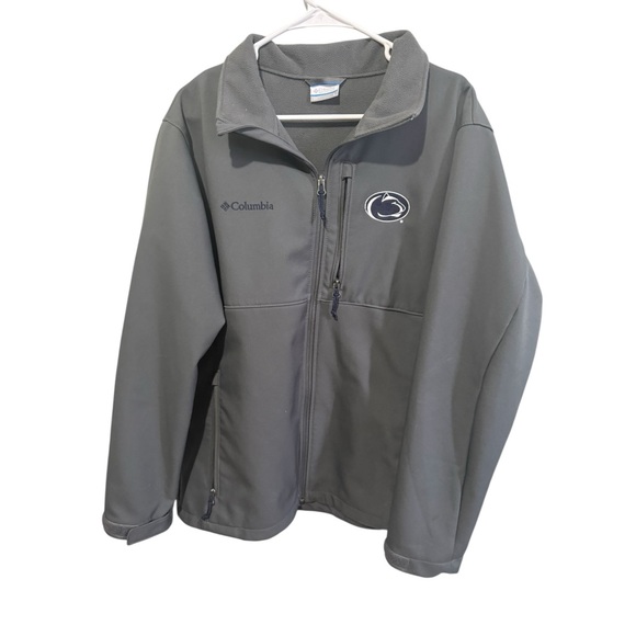 Columbia Other - Columbia Penn State Softshell Jacket Men’s Large Gray Fleece Lined Full Zip PSU